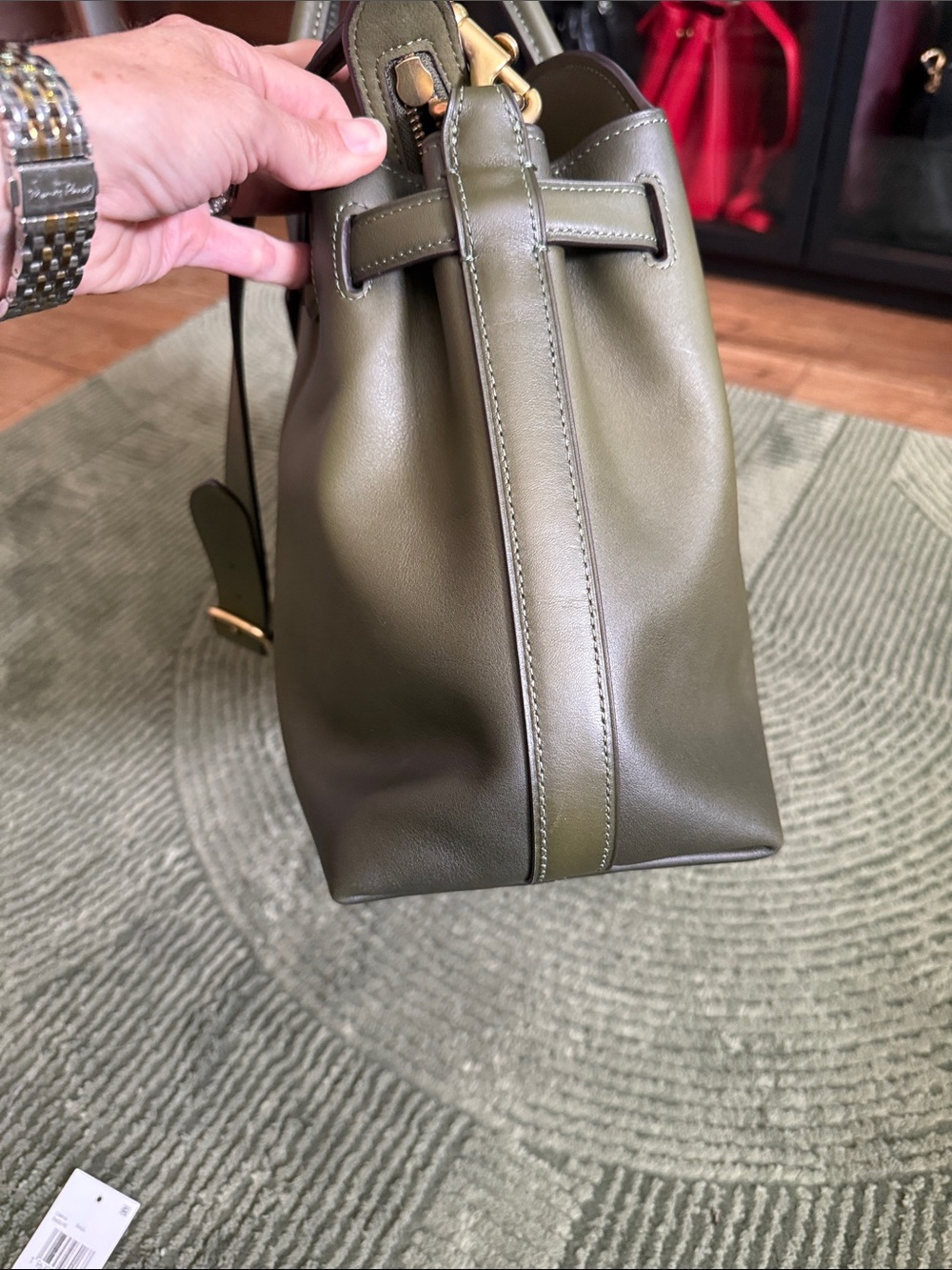 COACH Olive Green Soft Empire Carryall 40 - Picture 3 of 10
